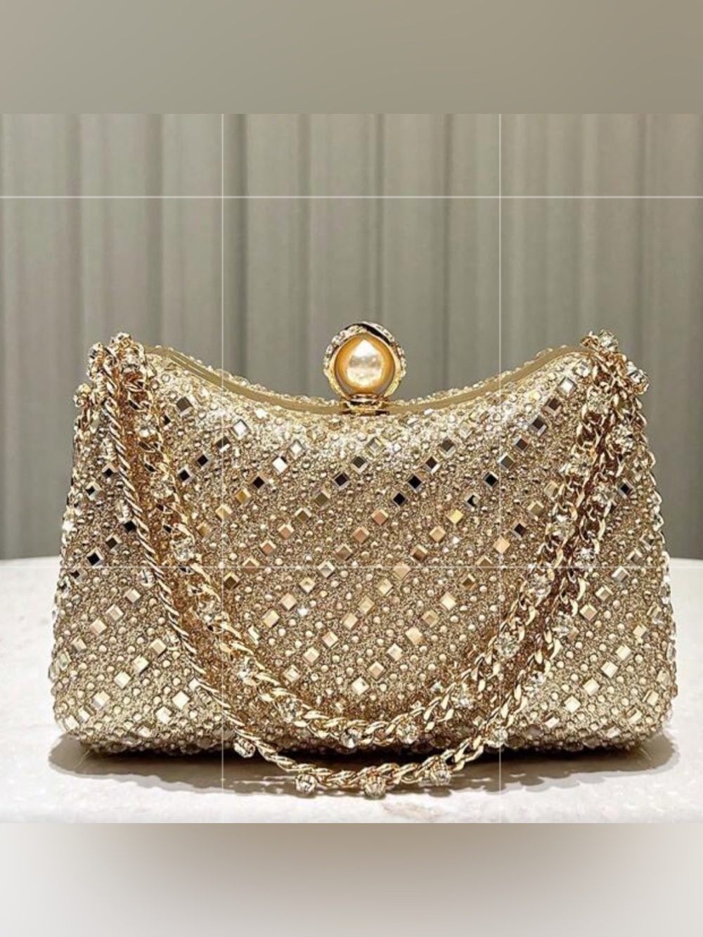 Gold party prom wedding clutch bag